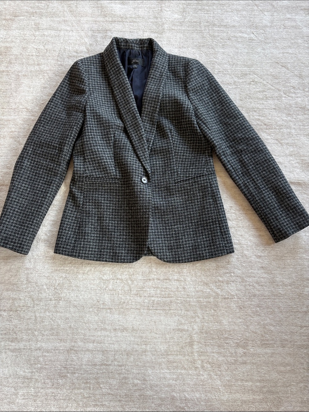 J. Crew Black & Gray Houndstooth Blazer Size 6